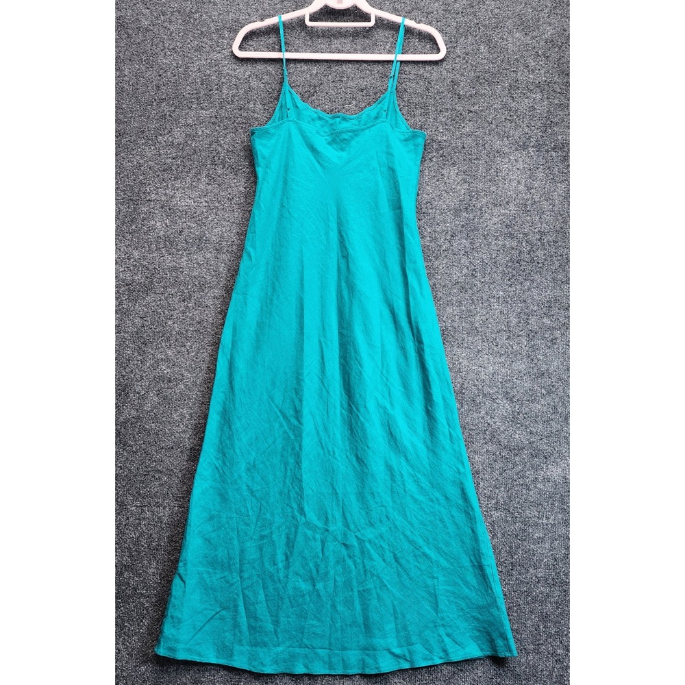 J.Crew Women 100% Linen Maxi Cami Dress Coastal Beach Vacation Sundress Size 8 - Picture 6 of 7
